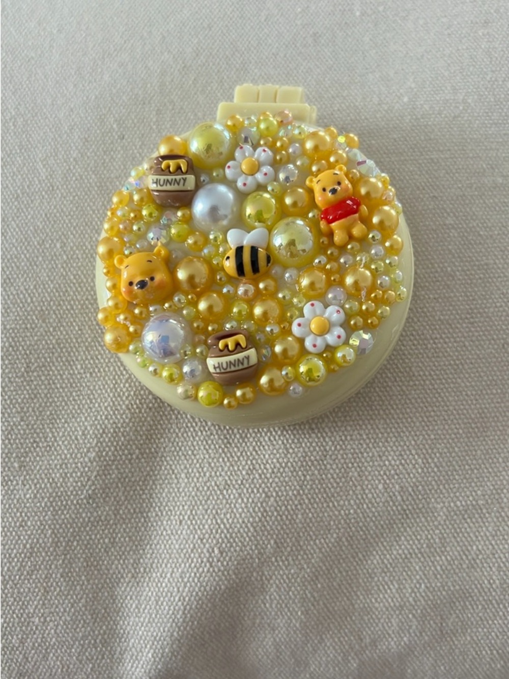 Yellow Winnie-Themed Kids Compact Mirror